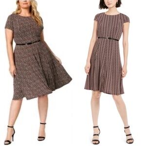 NWT Jessica Howard Plus Size Women’s Black Short Sleeve Fit + Flare Dress Sz 24W